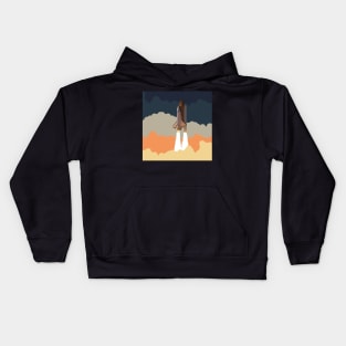 Nasa Space Shuttle Lauch in Clouds Kids Hoodie